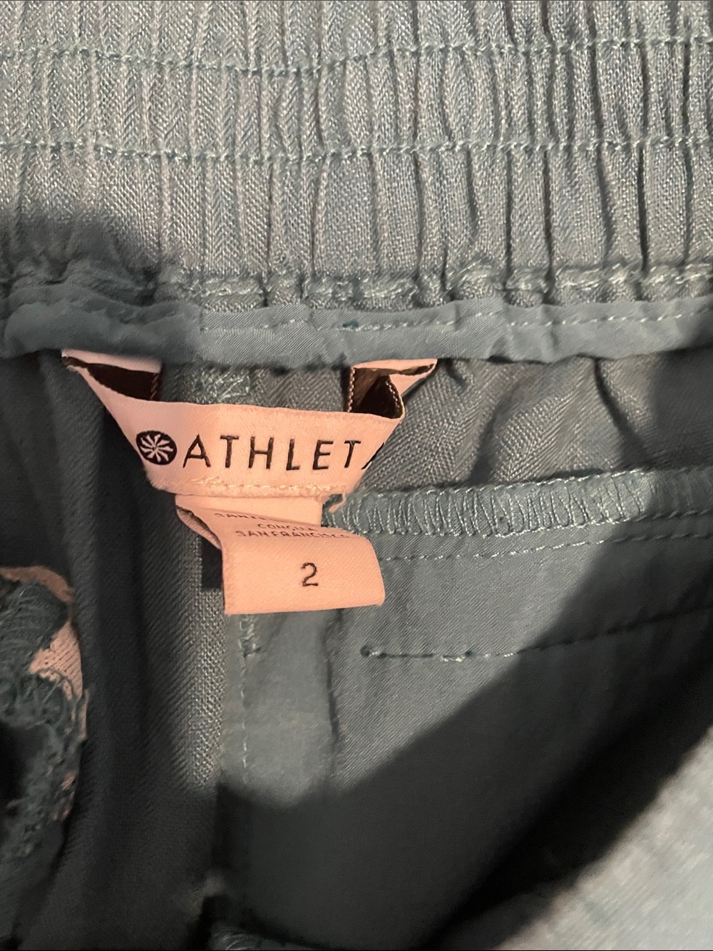 Athleta Teal Wide-Leg Linen Pants - Picture 6 of 7